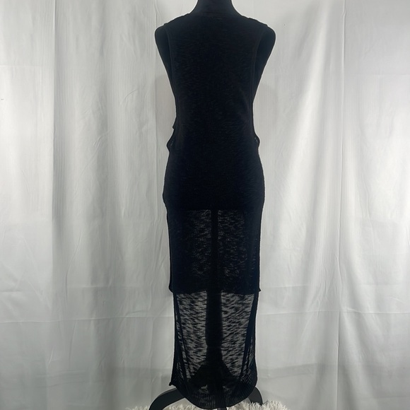 Express Black high low sheer, peek a boo side top, dress,cover, V neck,XS - Picture 3 of 12